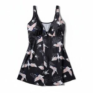 Womens Swimsuit 1 Piece With Overlay 3XL Black